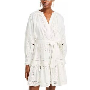 RAILS Cotton Eyelet Tie-Waist Minidress-‎ Size XS